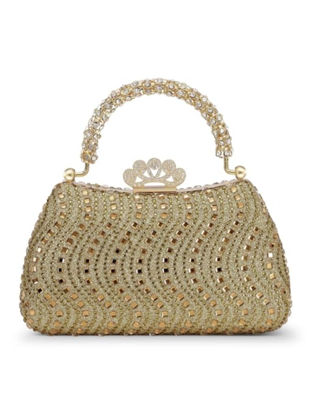 Rhinestone Evening Clutch Bag Women Detachable Strap Formal Party Purse